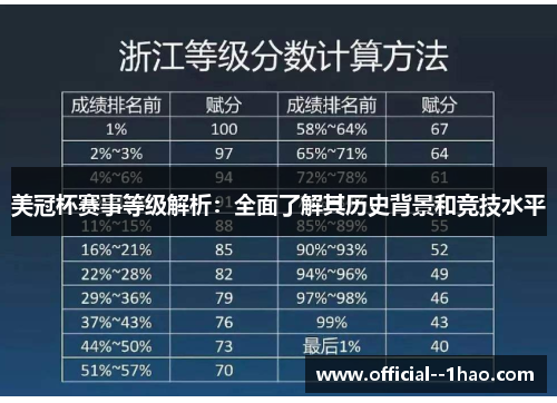 美冠杯赛事等级解析：全面了解其历史背景和竞技水平